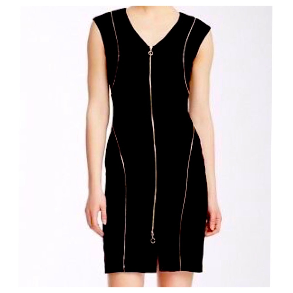 Calvin Klein Zipper Front Sheath Dress